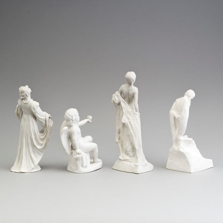 FOUR PARIAN FIGURES, Gustafsberg, ca 1900.