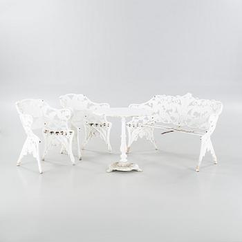 A set of garden furniture mostly from Melins in Anderstorp, late 20th century.