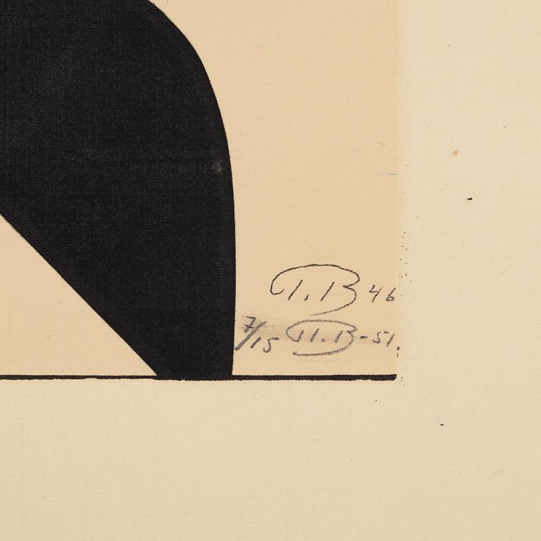 John Ivar Berg, serigrafi, signerad och daterad -46 samt -51, numrerad 7/15.