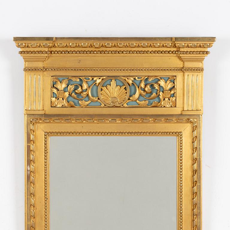 A Gustavian mirror, late 18th century.