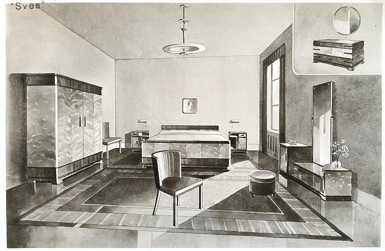 Svenska Möbelfabrikerna, sängbord, ett par, "Svea", Bodafors, 1930-tal.