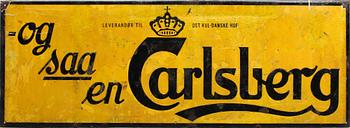 REKLAMSKYLT, emalj på plåt. Danmark, 1900-talets första hälft.
