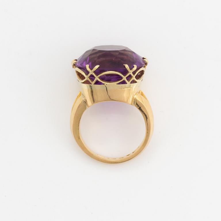 Cushion shaped amethyst cocktail ring, Gerdt Hartvig Sandqvist.