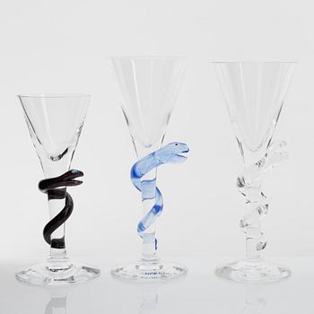 Ulrica Hydman Vallien, a 27-piece glass service, Kosta Boda.