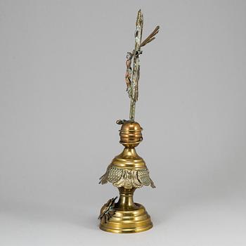 A 19th century brass and copper crucifix.