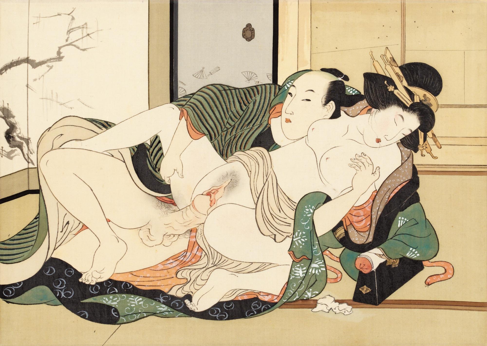 Japanese print "untitled shunga" by seitei school
