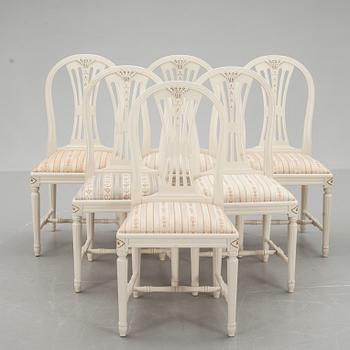 MATSALSMÖBLEMANG, 9 delar, gustaviansk stil, 1900-talets slut.