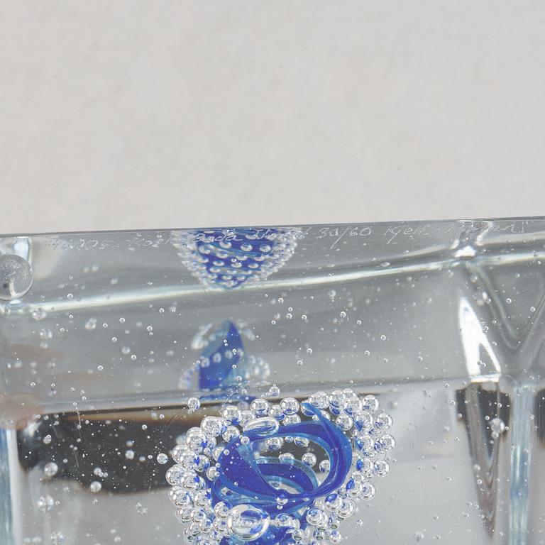 A glass sculpture,, by Kjell Engman, signed and numbered 30/60.