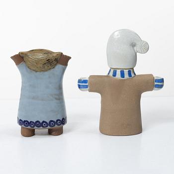 Lisa Larson, Two stoneware figurines, 'Susanna' and 'Julius', Gustavsberg.