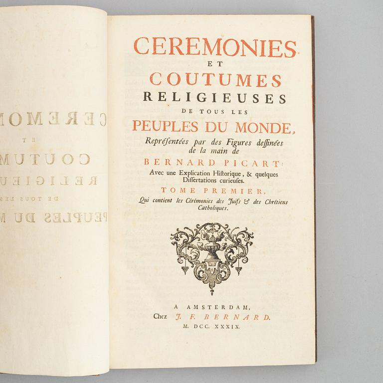 With 248 engraved plates relating to religious costumes and ceremonies, including distant lands such as China, 9 vols.