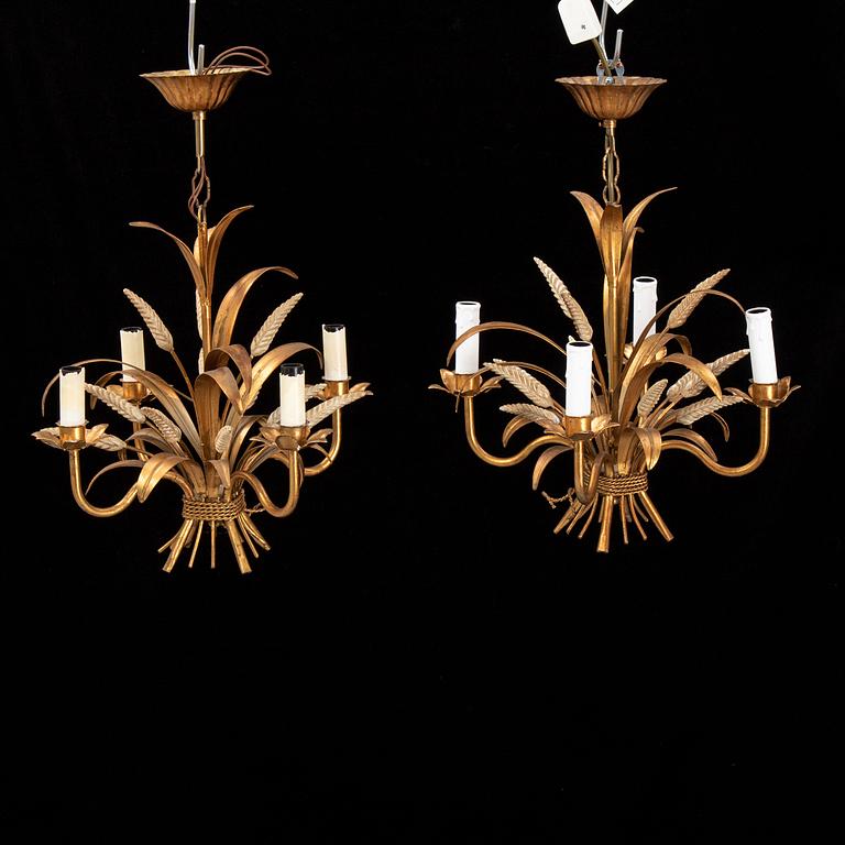 A  pair of late 20th century ceiling lights, probably Italy.