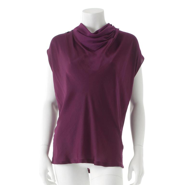 LANVIN, a purple silk top.