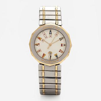 Corum, Admiral’s Cup, 35 mm, kultaa / terästä, quartz.