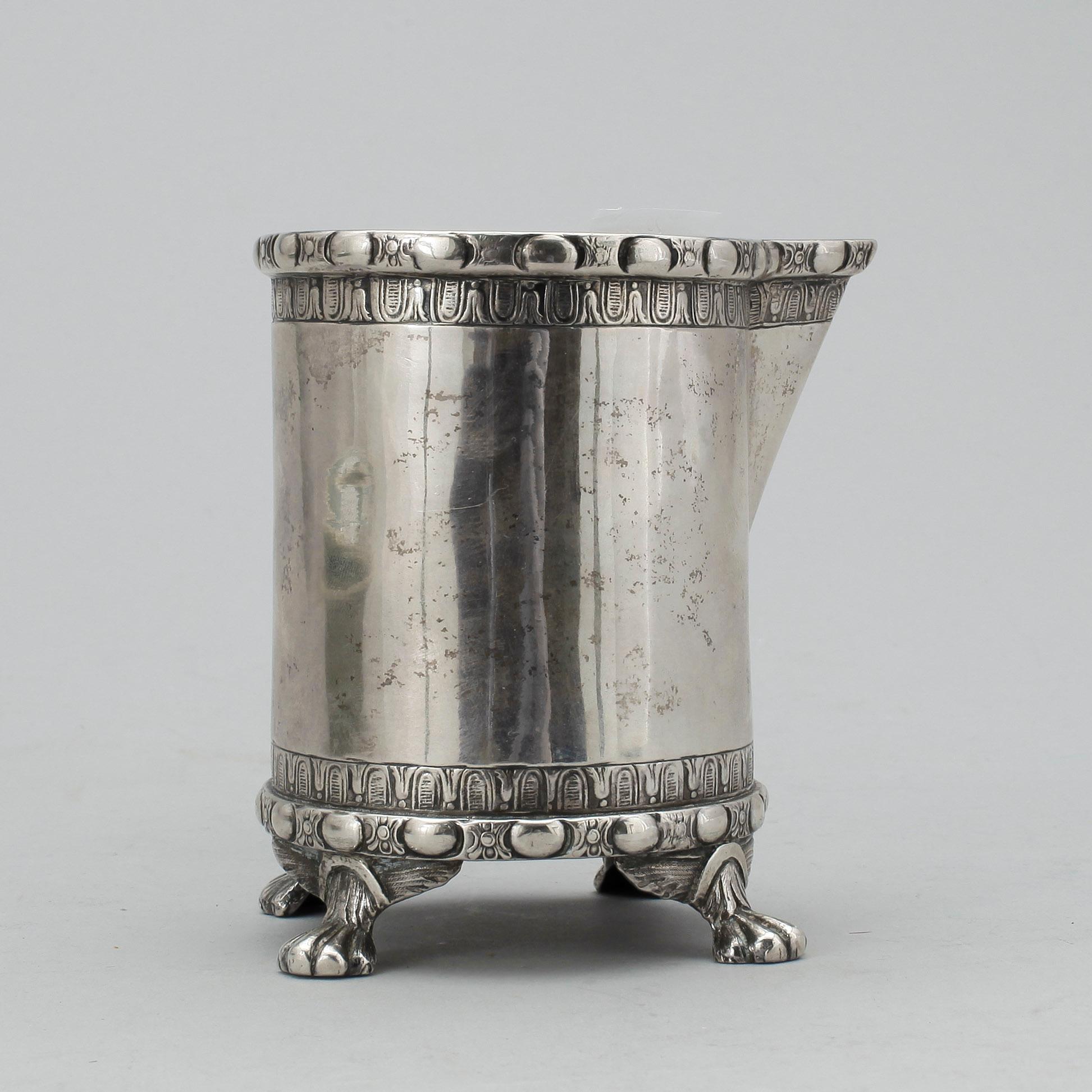 MJÖLKKANNA, silver, gustaviansk, Berndt Johan Frodelius, Stockholm 1784. Vikt ca 200 gram.