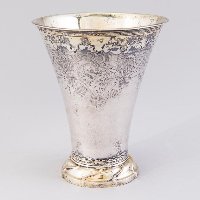 A LARGE BEAKER, silver, Arvid Floberg, Stockholm 1771.