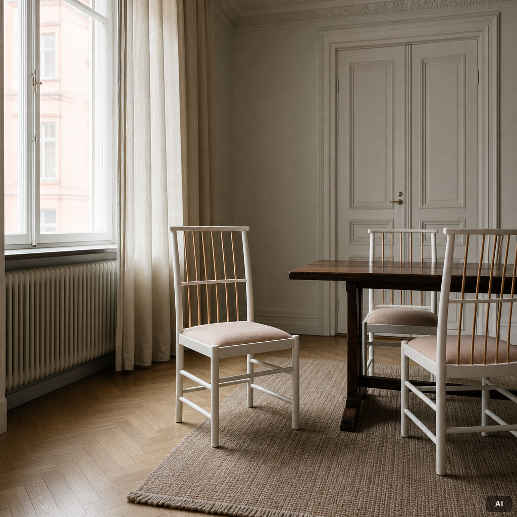 Josef Frank, Chairs, 4 pcs, model B 2025, Svenskt Tenn, after 1985.