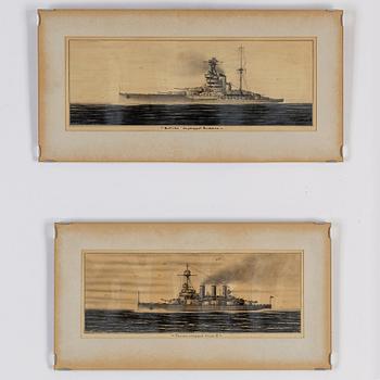 CARL HENDEL FRIBERG, pencil drawings, signed and dated -44, -45.