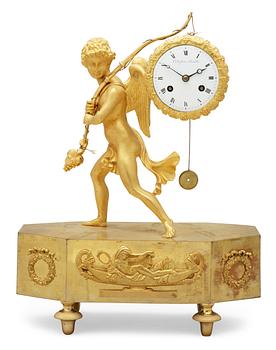 705. A Swedish Empire table clock. Early 19th Century.