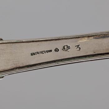SOPPSLEV OCH STRÖSKED, silver, Anders Johan Lignell, Sundsvall, 1800-talets första hälft resp APL, 1837. Totvikt ca300g.