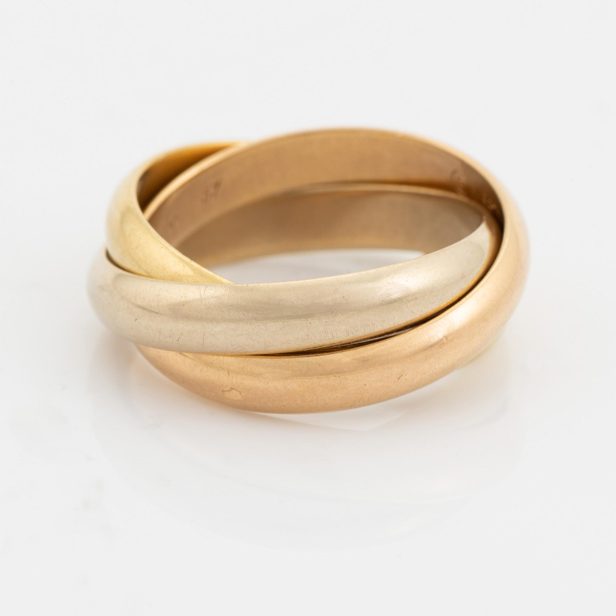 Cartier, ring, "Trinity", 18K tri-coloured gold.
