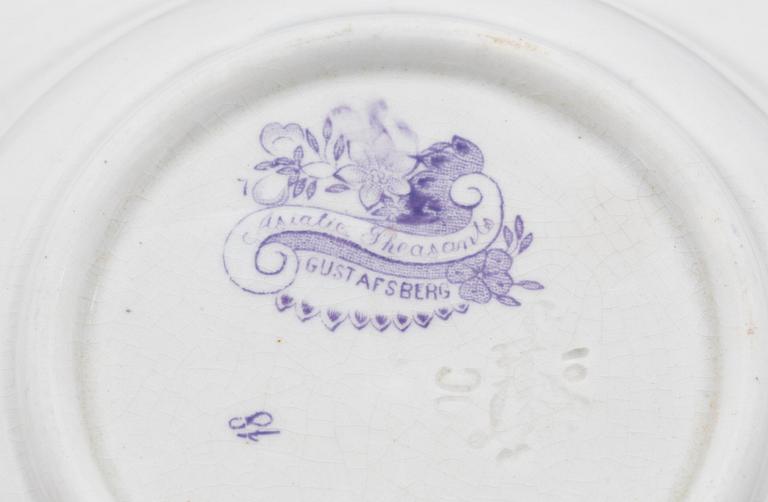 MATSERVIS, 152 delar, flintgods, "Asiatic Pheasant"/Fasan, Gustavsberg, 1900-talets första hälft.