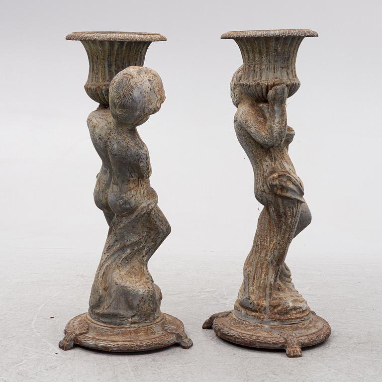Sculptures, a pair, circa 1900.