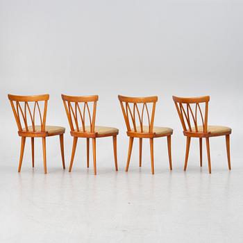 Carl Malmsten, stolar, 4 st, "Pyramid", Åfors Möbelfabrik, 1900-talets mitt.