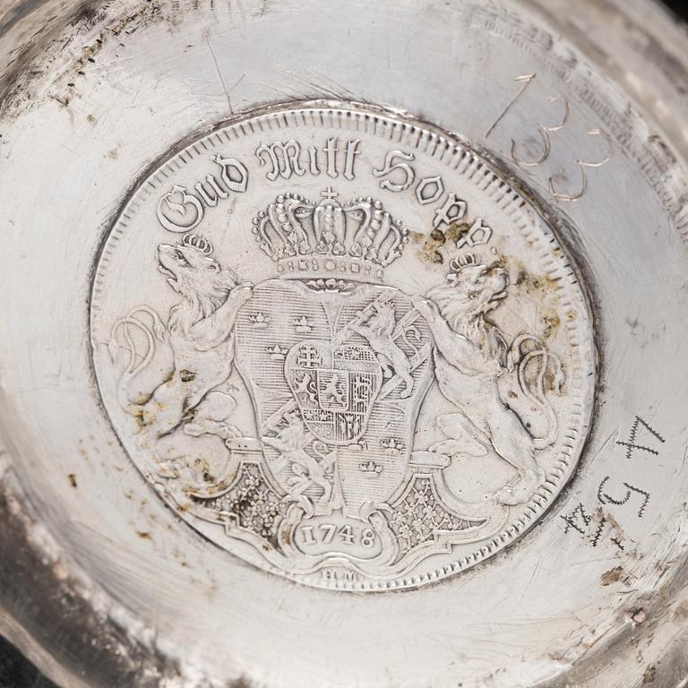 A Swedish Rococo parcel-gilt silver beaker, mark of Kilian Kelson, Stockholm 1750.