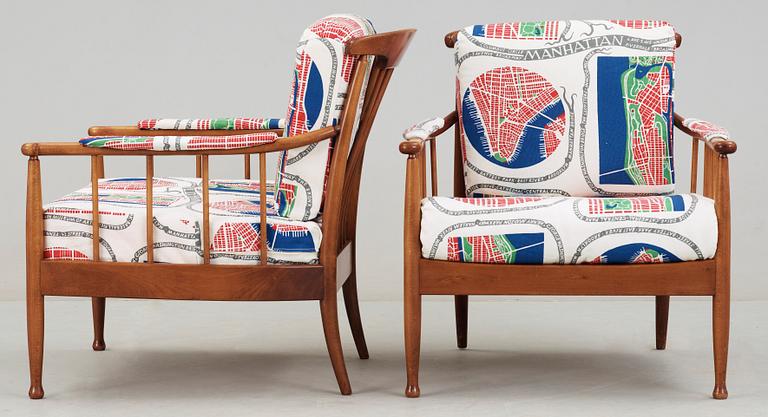 FÅTÖLJER, ett par, "Skrindan", Kerstin Hörlin-Holmquist, OPE Möbler, 1900-talets andra hälft.