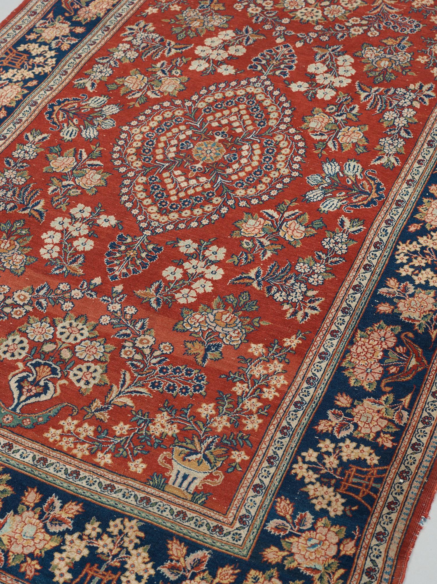 SEMI-ANTIQUE KASHAN. 199,5 x 128 cm.