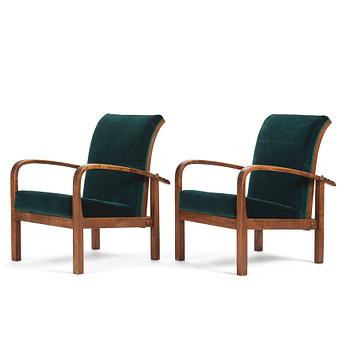 Axel Larsson, likely, a pair of armchairs, Svenska Möbelfabrikerna, Bodafors ca. 1930.