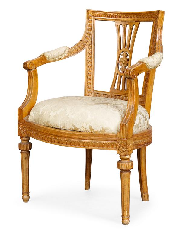A Gustavian armchair.