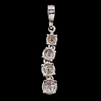 HÄNGE, 14 k vitguld, 4 briljantslipade diamanter tot ca 1.35 ct.