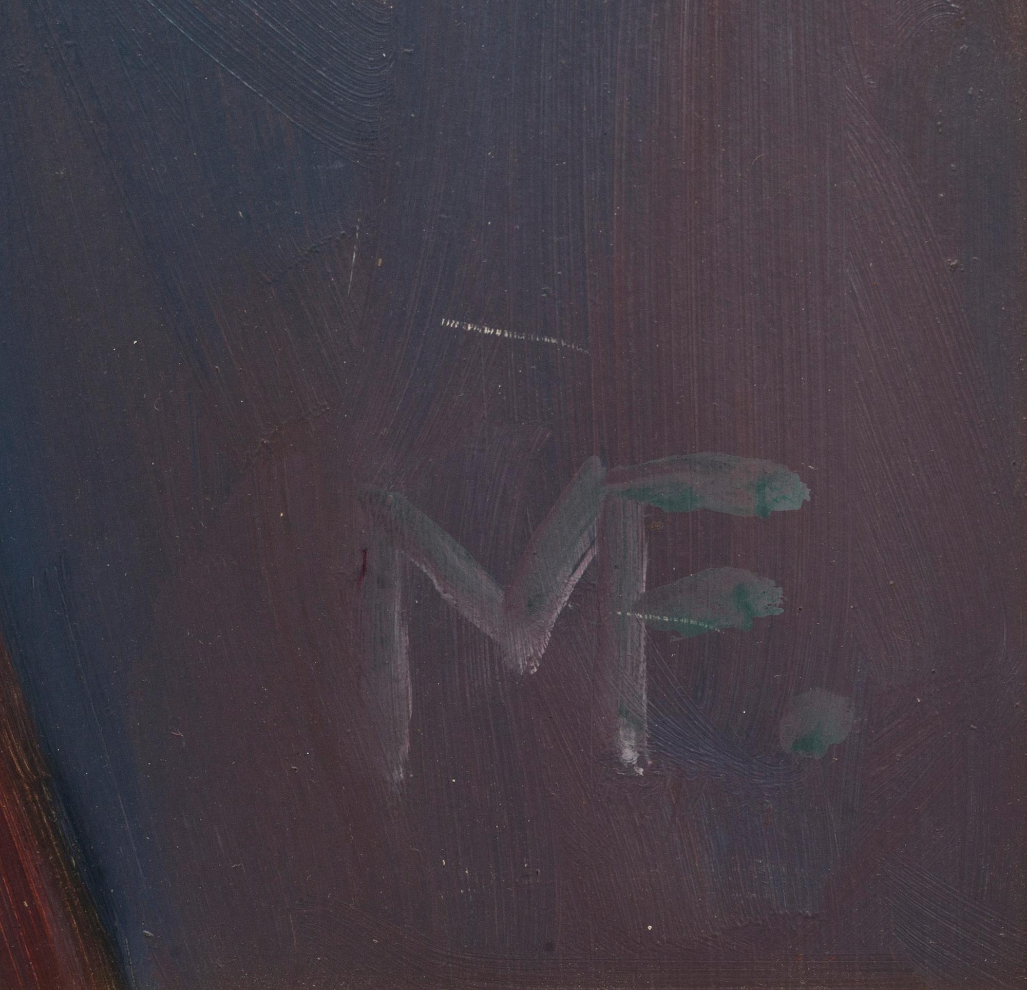 MOLLIE FAUSTMAN, olja på pannå, monogramsignerad.