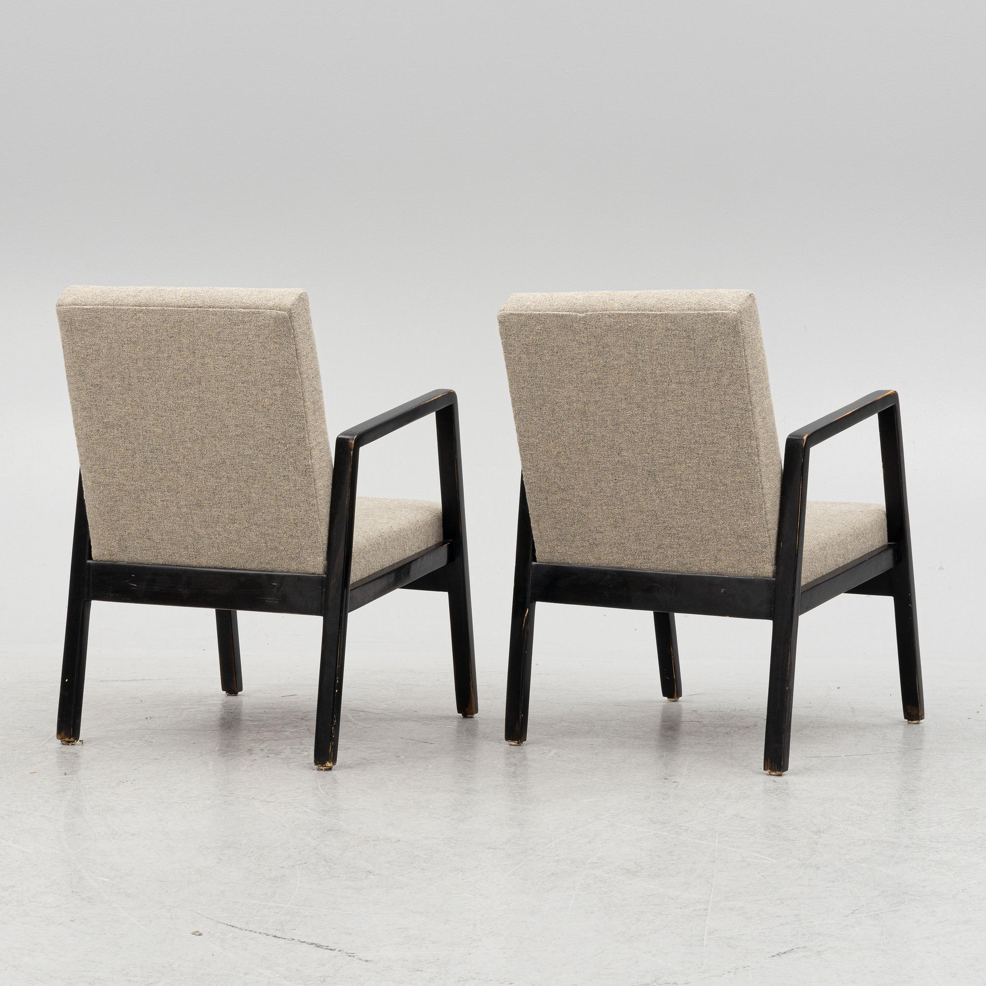 Alvar Aalto, a pair of armchairs model "403", Artek, Finland, mid-20th century.