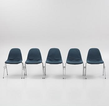 Charles & Ray Eames, stolar, 5 st. "DDS-I", licenstillverkad av Hille of London Ltd, England, 1960/70-tal.