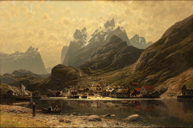 Adelsteen Normann, oil on canvas, signed an dated Düsseldorf 1881.