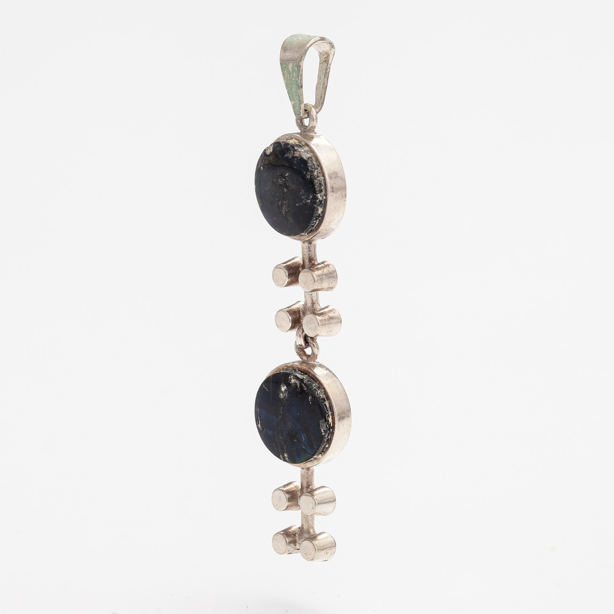 Jorma Laine, A silver and spectrolite pendant "Vanamo". Kultateollisuus, Turku.