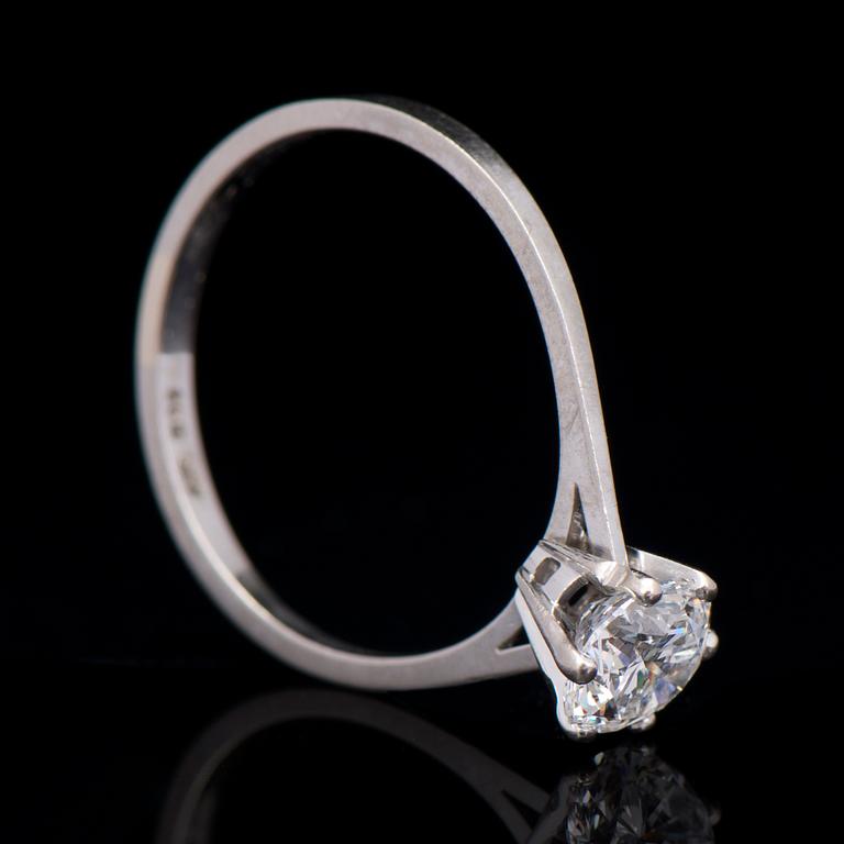 A RING, brilliant cut diamond, 18K white gold.