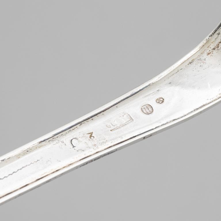 A Swedish silver soup ladel, mark of Magnus Stråtin, Uddevalla 1806.