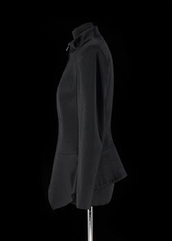 A 2004s black wool jacket by Paco Rabanne.