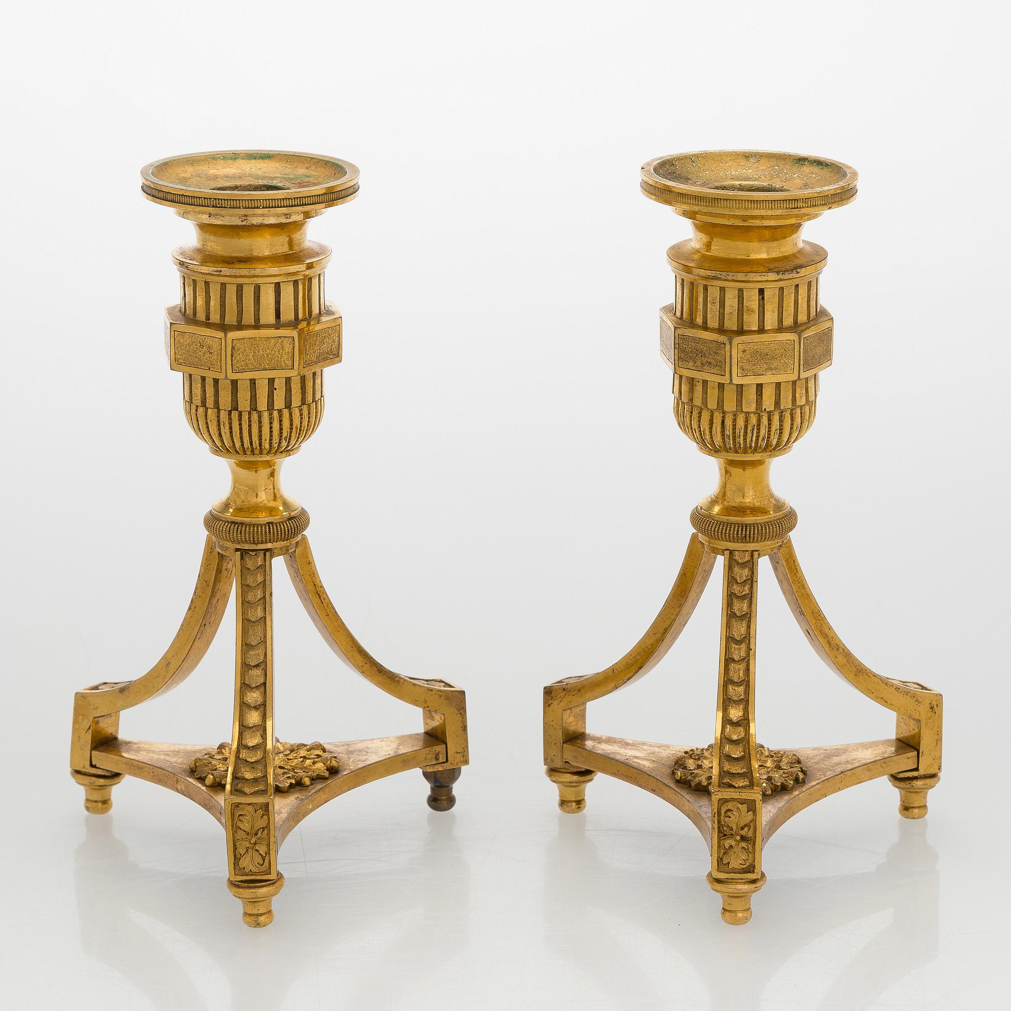A pair of early 19th century candlesticks, France/Russia.