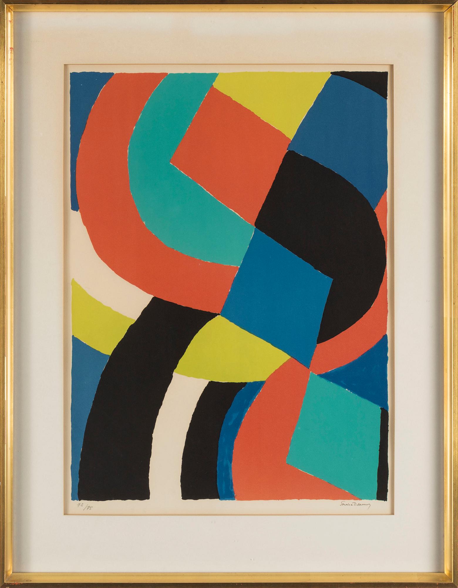 Sonia Delaunay、無題、海外版希少レゾネ、状態良好 SONIA DELAUNAY, litograph, signed and numbered 72/75