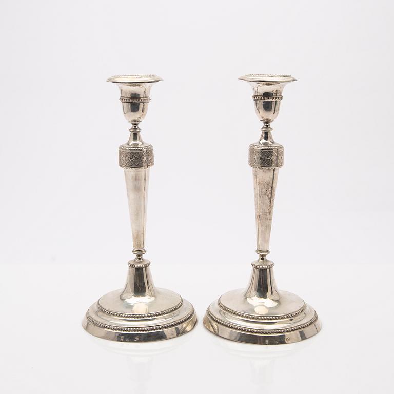 Candelsticks, a pair, silver, Carl Ludvig Berendt, Gdansk (1728-1804), master 1753.