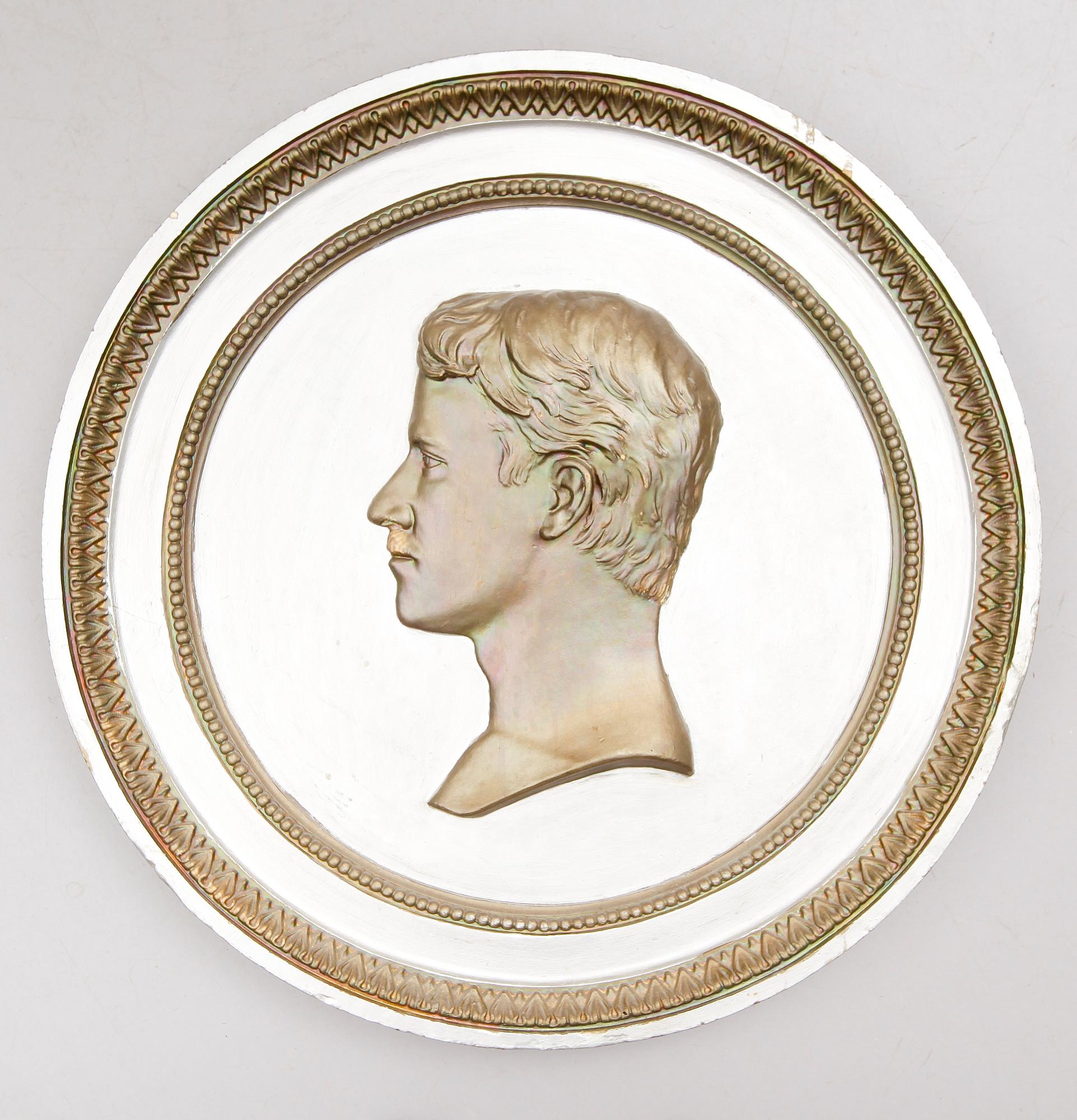 VÄGGRELIEF, gips, 1800-/1900-tal.