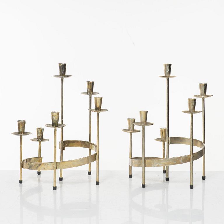 Harry Boström, kandelabrar, 7st, "Spiral", Bo Svensk.