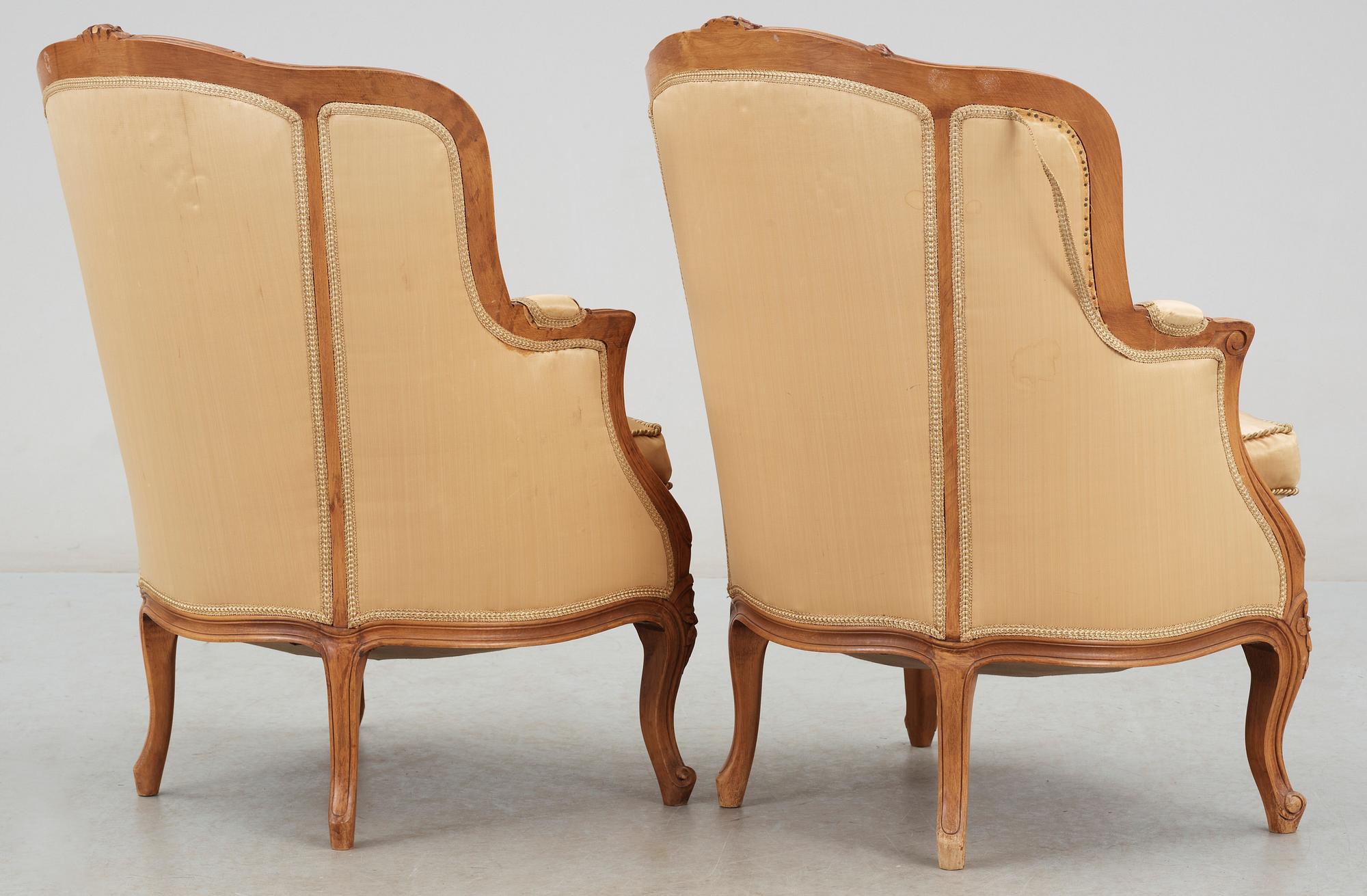 BERGÈRER, ett par, rokokostil 1900-tal.