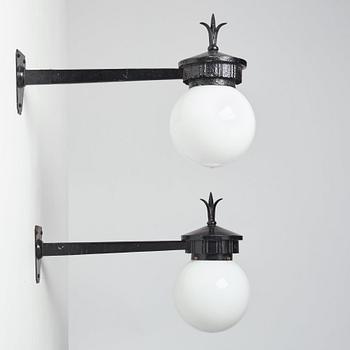 Harald Notini, a pair of large wall lamps,  model "8100", Arvid Böhlmarks Lampfabrik, 1920-30s.