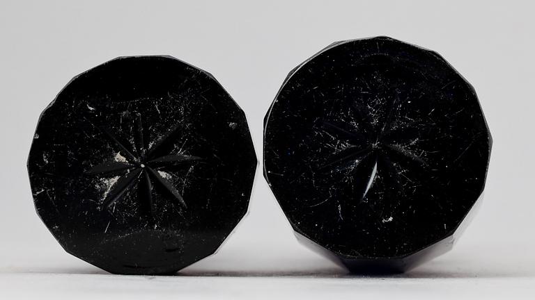 SOCKERRUSKA SAMT FLASKA, glas, nysilver, tidigt 1800-tal.