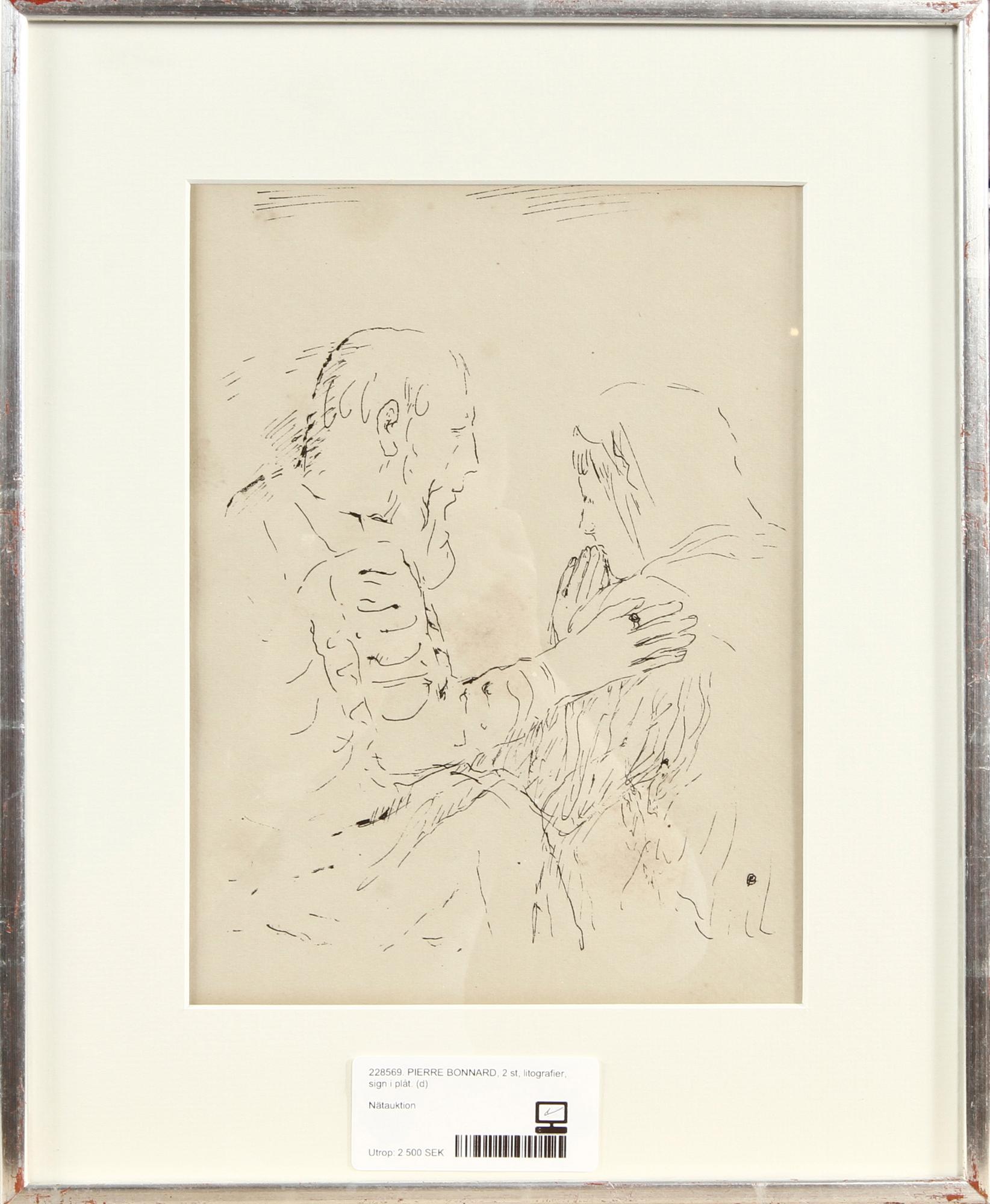 PIERRE BONNARD, 2 st, litografier, sign i plåt.